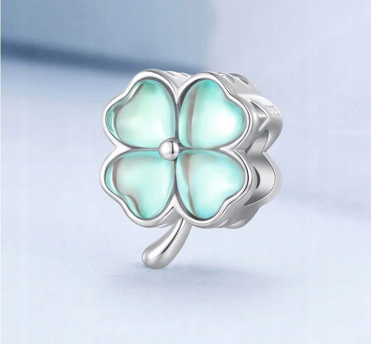 Charms do Pandora Zielona Koniczynka szczęście  SREBRO próba  s925