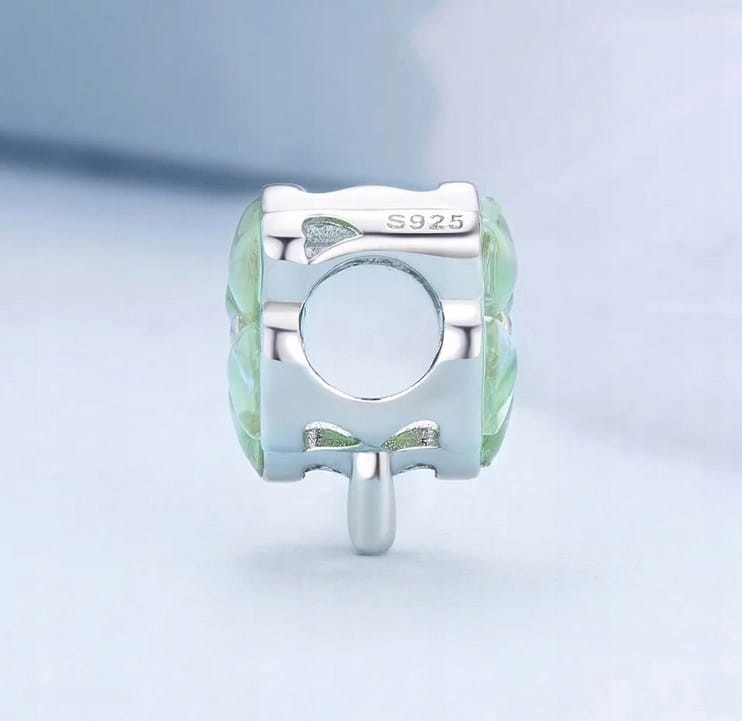 Charms do Pandora Zielona Koniczynka szczęście  SREBRO próba  s925