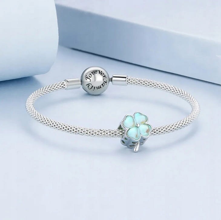 Charms do Pandora Zielona Koniczynka szczęście  SREBRO próba  s925