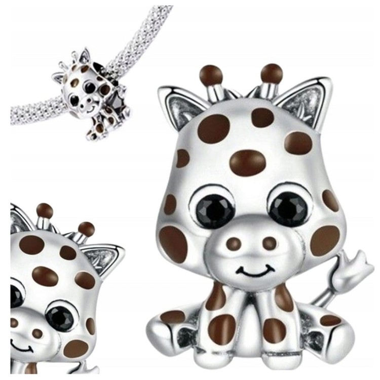 CHARMS Zawieszka ŻYRAFA srebrny charms charmsy Wysoka Jakość SREBRO s925