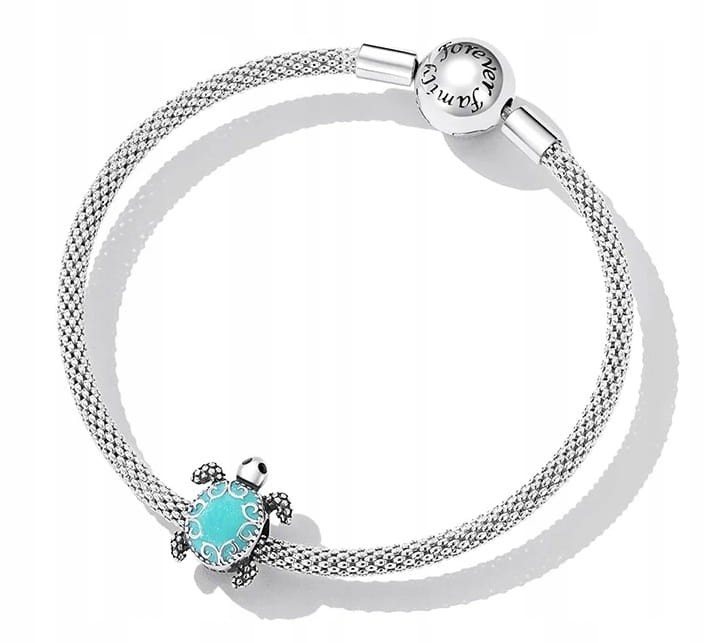 Charms do Pandora Turkusowy morski  SREBRO próba  s925