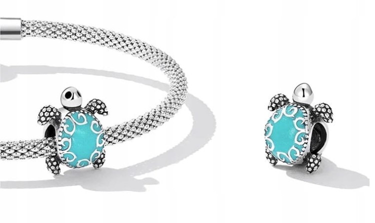 Charms do Pandora Turkusowy morski  SREBRO próba  s925