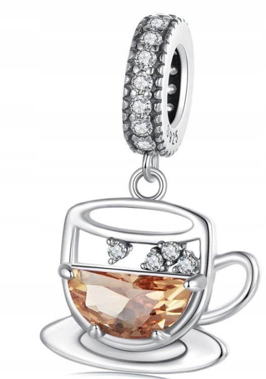 Charms do Pandora filiżanka kawy herbaty  SREBRO próba s925