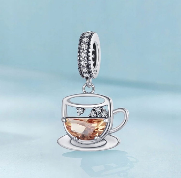 Charms do Pandora filiżanka kawy herbaty  SREBRO próba s925