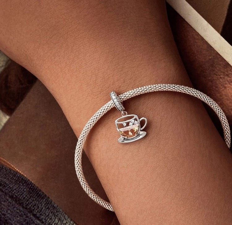 Charms do Pandora filiżanka kawy herbaty  SREBRO próba s925