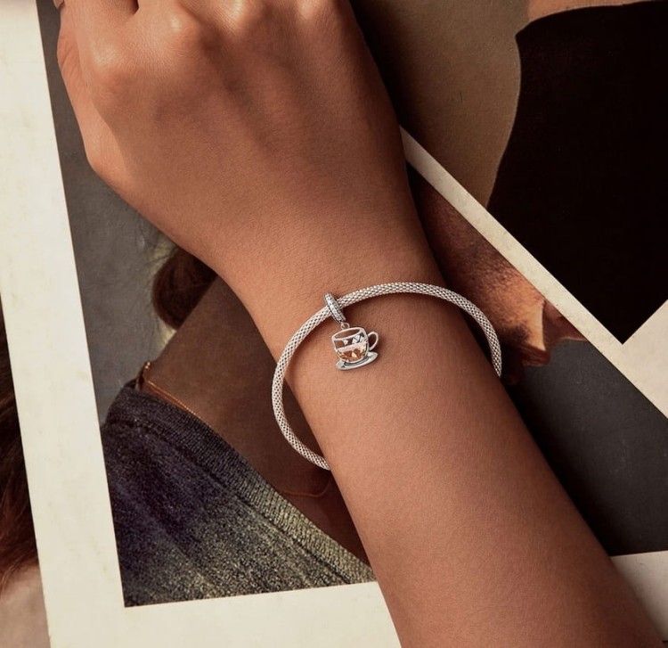 Charms do Pandora filiżanka kawy herbaty  SREBRO próba s925