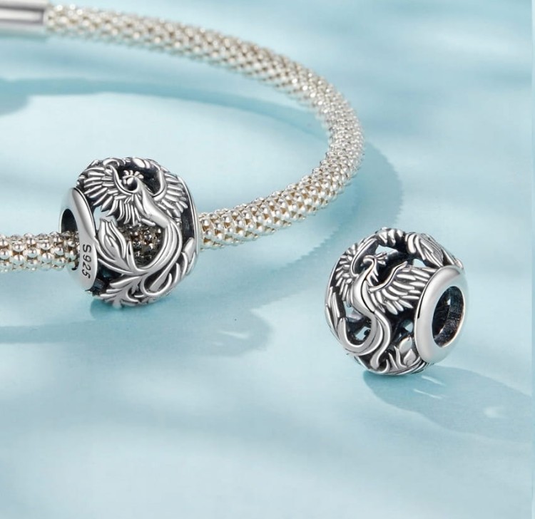 Charms do Pandora  ptak FENIKS  SREBRO próba s925