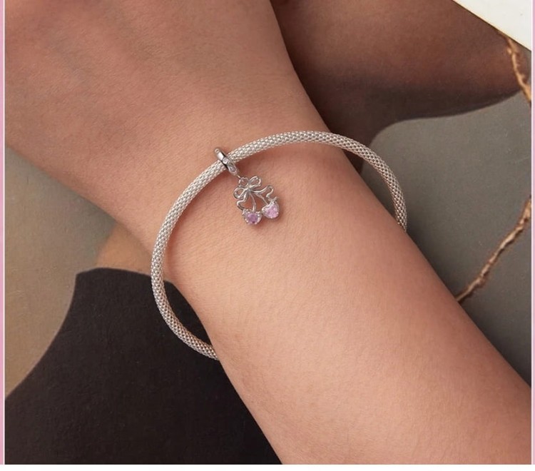 Charms do Pandora dwie wiśnie SREBRO próba s925