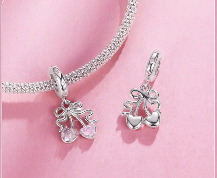 Charms do Pandora dwie wiśnie SREBRO próba s925