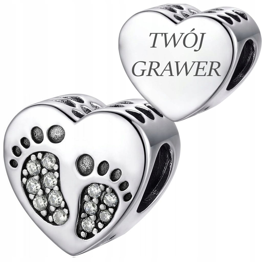 Charms do Pandora STÓPKI SREBRO próba s925 +TWÓJ GRAWER
