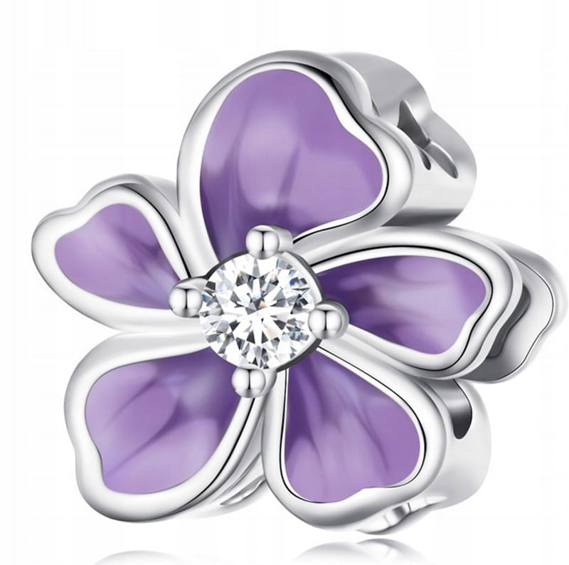 Charms do Pandora Fioletowa Magnolia SREBRO próba s925