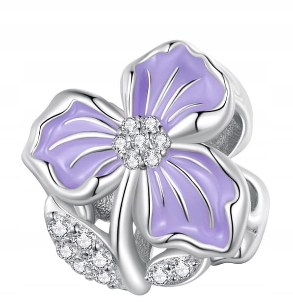 CHARMS Zawieszka IRYS kwiat srebrny beads charms Jakość SREBRO próby s925