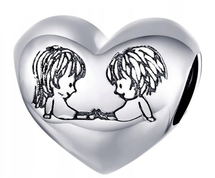 CHARMS Zawieszka BEST FRIEND przyjaźń przyjaciele serce SREBRO próby s925