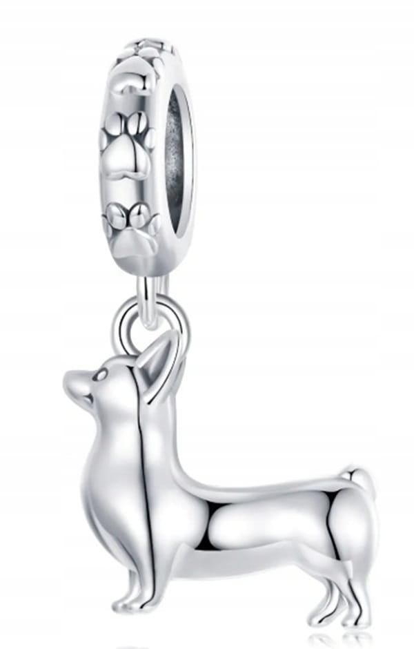 Charms do Pandora srebrny CORGI piesSREBRO próby s925