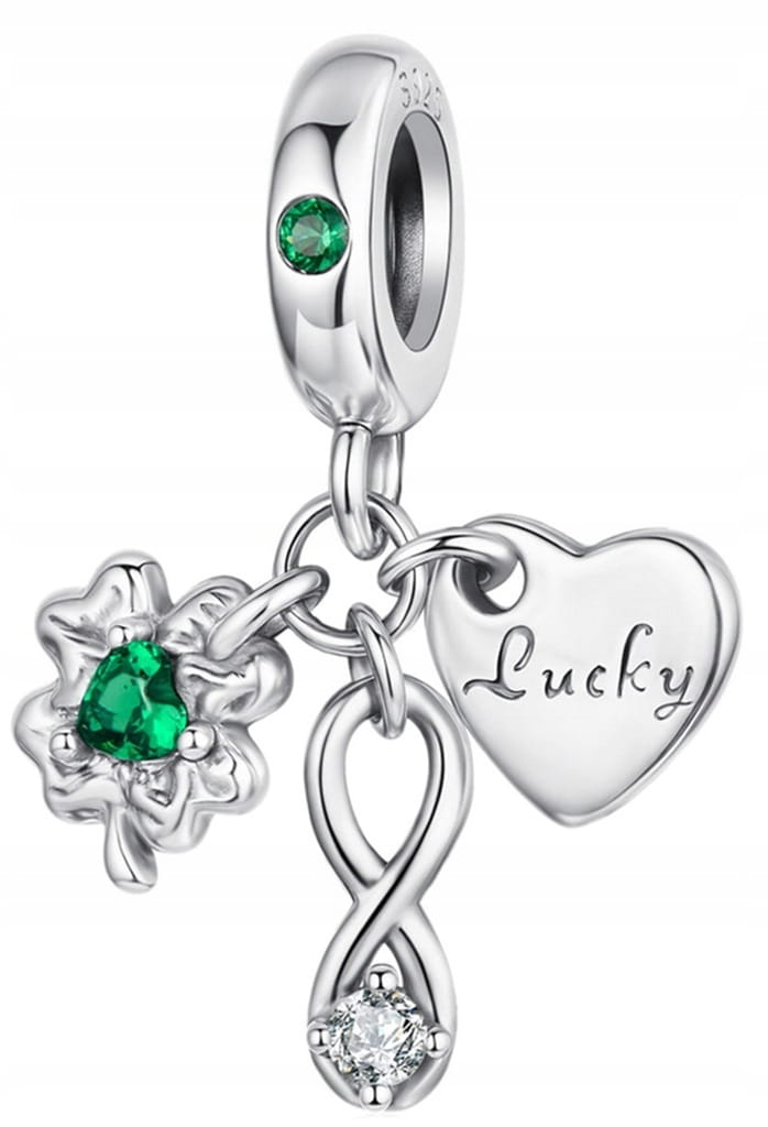 Charms do Pandora Koniczynka talizman na szczęście LUCKY SREBRO próby s925