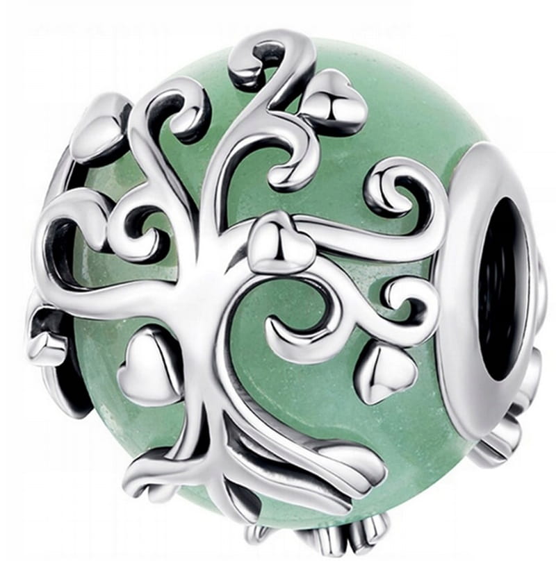 Charms do Pandora Drzewo Życia awenturyn srebrny charms SREBRO próby s925