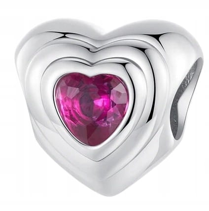 Charms do Pandora srebrne serce cyrkonia  SREBRO próba 925