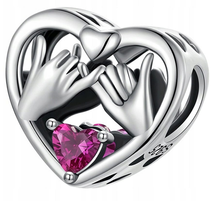 Charms do Pandora  Serce PRZYJAŹŃ przysięga friends SREBRO próba s925