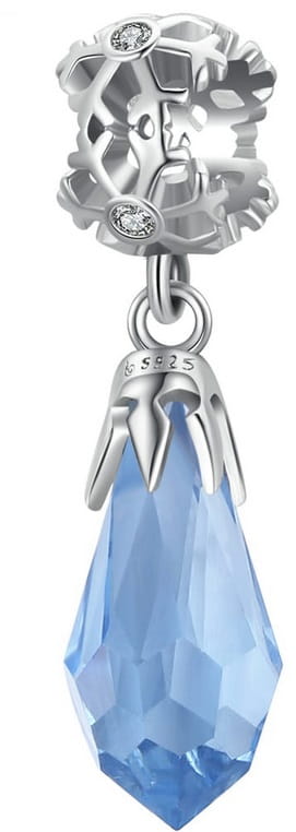 Charms do Pandora niebieski zimowy kryształ charms SREBRO próba s925