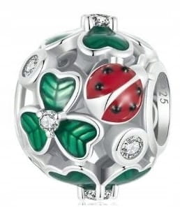 Charms do Pandora Koniczynka Biedronka SREBRO próba s925