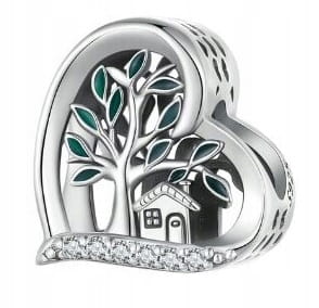 Charms do Pandora Drzewo Rodzina Serce Sweet Home SREBRO próba s925