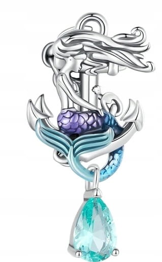 Charms do Pandora Syrenka Nimfa wodna kotwica SREBRO próba s925